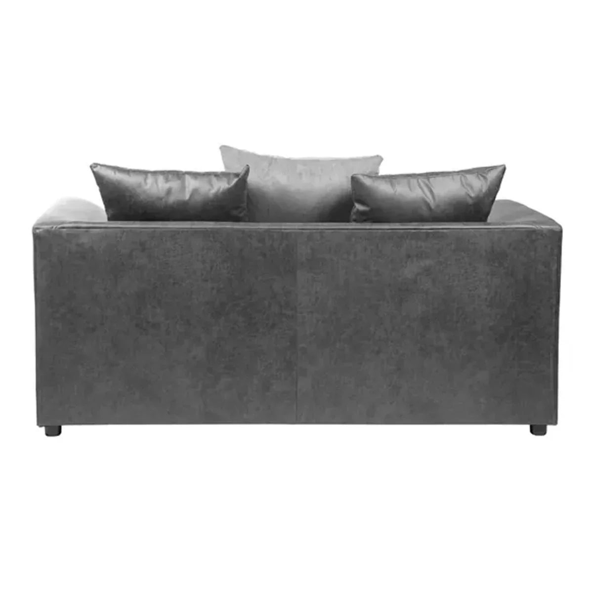 Blake Soft Faux Leather Graphite Corner Sofa - Left and Right Arm