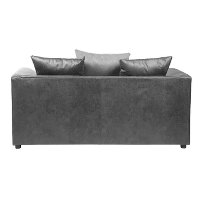 Blake Soft Faux Leather Graphite Corner Sofa - Left and Right Arm