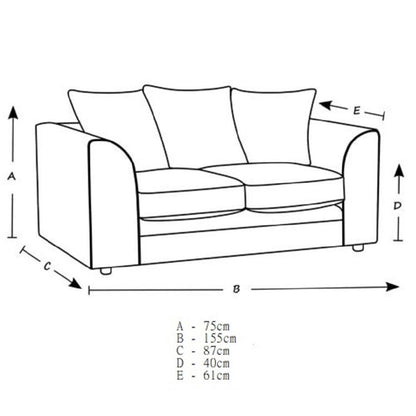 Colourful Oxford Jumbo Cord Scatter back Design 3 Seater Sofa - Pink and Other Colours