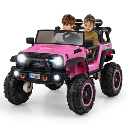 2-Seater Ride On Car with Remote Control and Horn for Boys and Girls-Pink