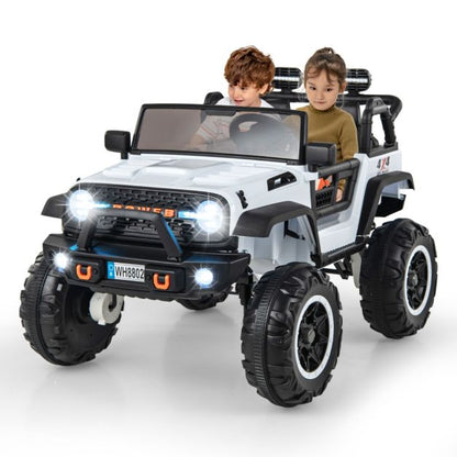 2-Seater Ride On Car with Remote Control and Horn for Boys and Girls-White