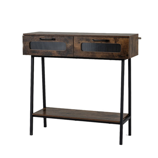 2-Tier Farmhouse Console Table in Coffee