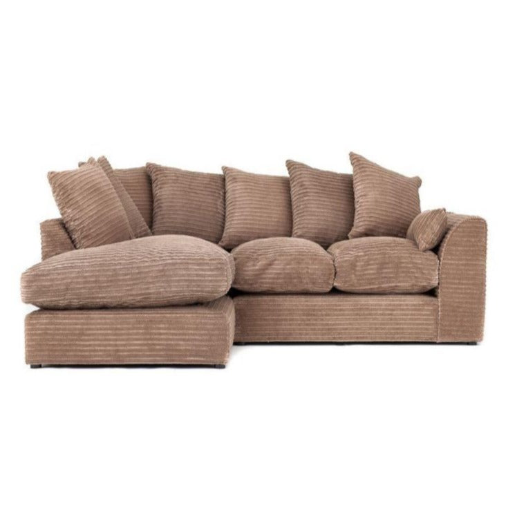 Porto Jumbo Cord Corner Sofa - Brown