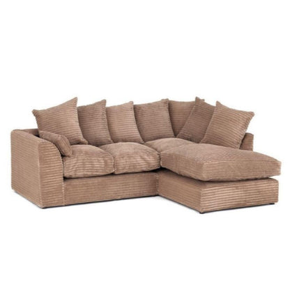 Porto Jumbo Cord Corner Sofa - Brown