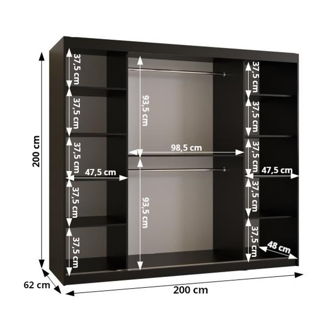 Rena II Sliding Door Wardrobe 200cm