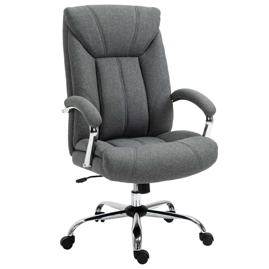 Vinsetto Office Chair, Fabric Desk Chair, Padded Executive Chair with Adjustable Height, Swivel Wheels, Metal Star Base, Grey