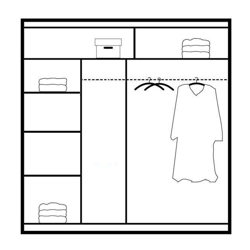 VISTA 203cm Sliding Door Wardrobe Black