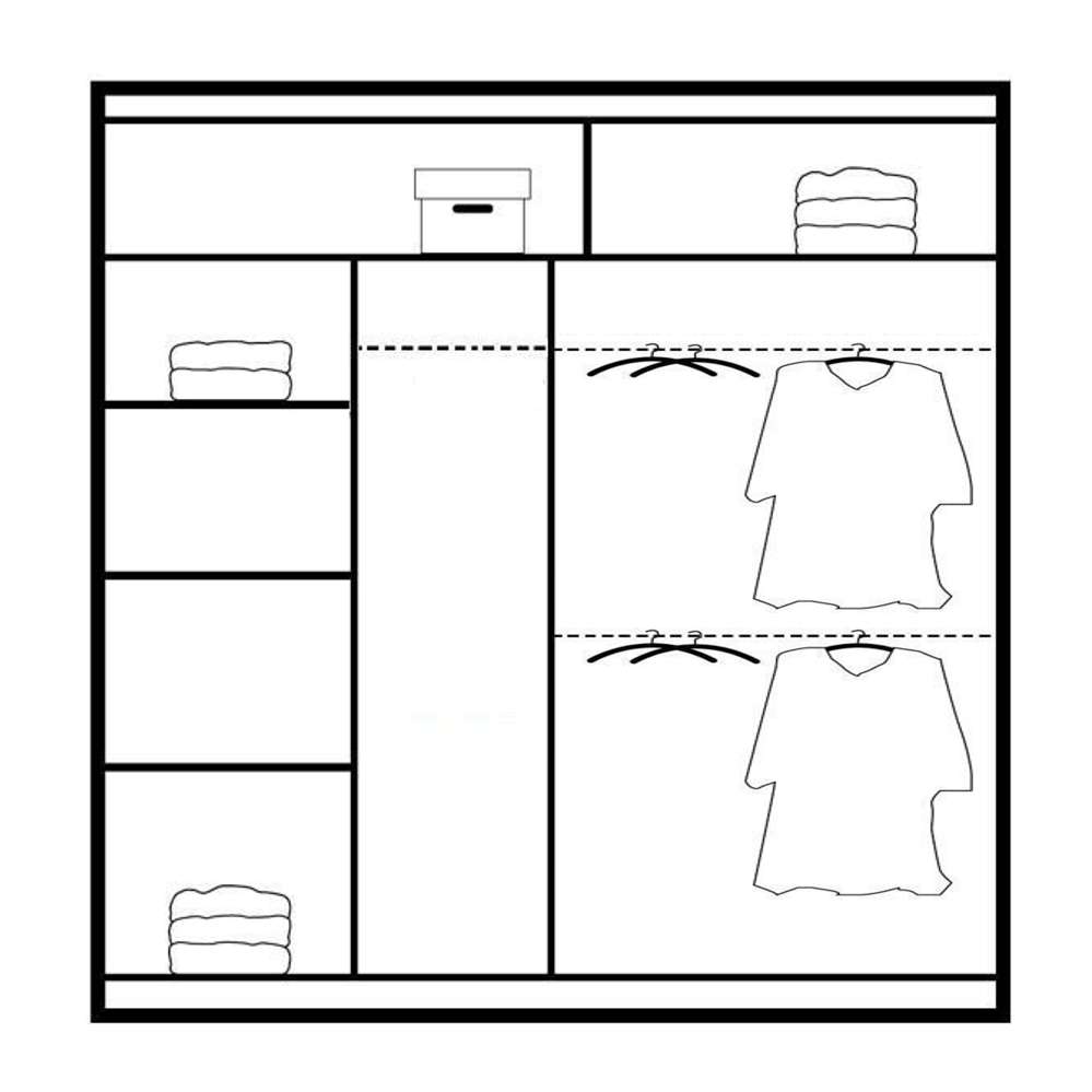 VISTA 203cm Sliding Door Wardrobe Black