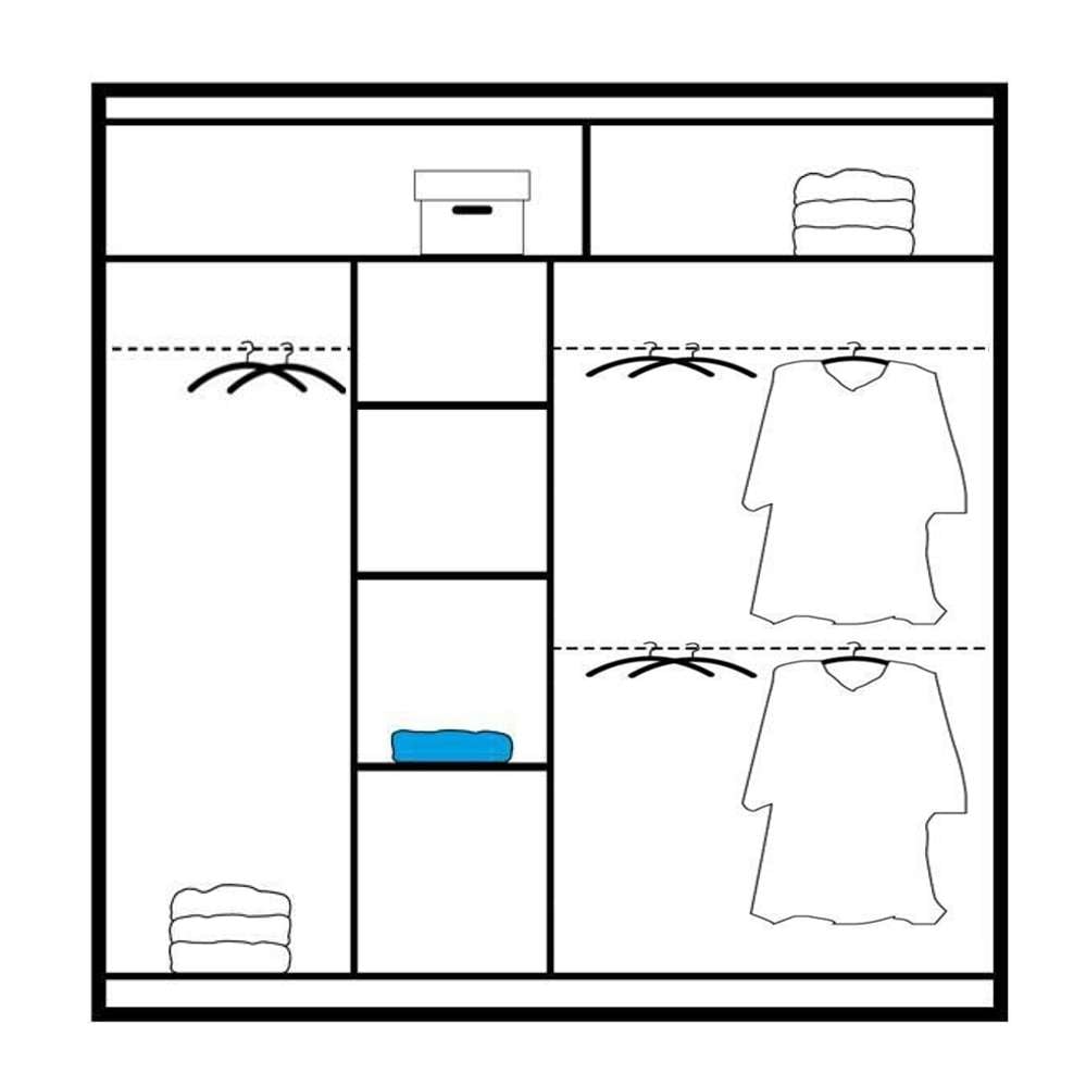 VISTA 203cm Sliding Door Wardrobe Black