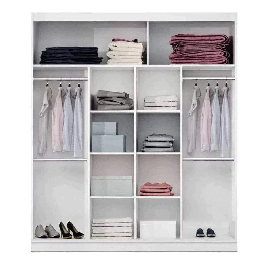 Full Mirrored Grey Sliding Wardrobe - 4 Sizes