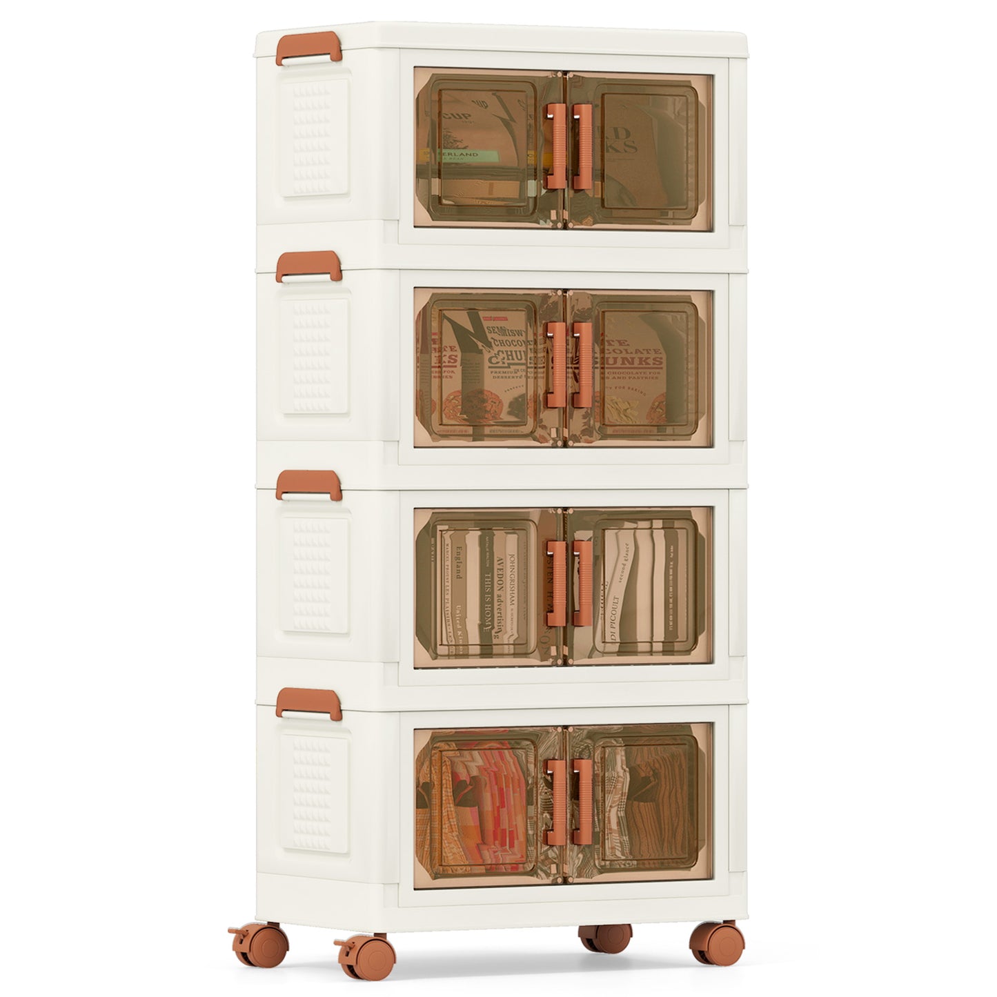 208L Stackable Plastic Collapsible Storage Bins with Lids