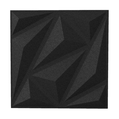 20-Pack 3D Acoustic Wall Panels with Diamond Texture-Black