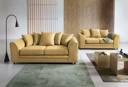 Dorota II Fabric Corner Sofa - Mustard