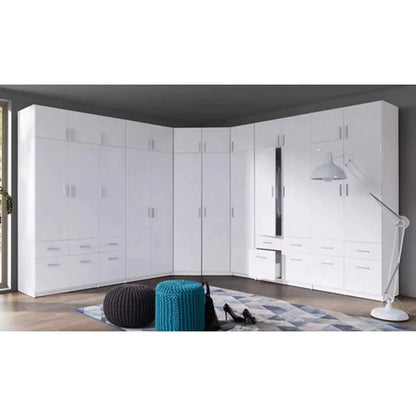 Classic Design 2 Door White Corner Wardrobe - 117cm