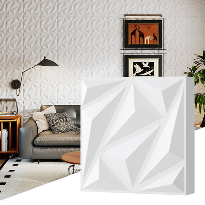 20-Pack 3D Acoustic Wall Panels with Diamond Texture-White