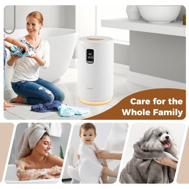 20L Hot Towel Bucket Towel Warmer with 30/60/90 Min Heating Time-White