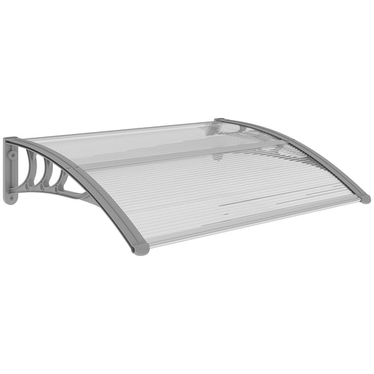 Outsunny Door Canopy Awning Outdoor Window Rain Shelter Cover for Front/Back Door Porch Clear 100 x 75cm