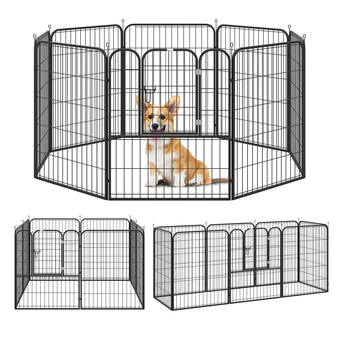 PawHut 4 Sizes Dog Pens Pet Puppy PlayPen Rabbit Puppy Cage Folding Run Fence Garden Metal Hutch