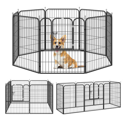 PawHut 4 Sizes Dog Pens Pet Puppy PlayPen Rabbit Puppy Cage Folding Run Fence Garden Metal Hutch