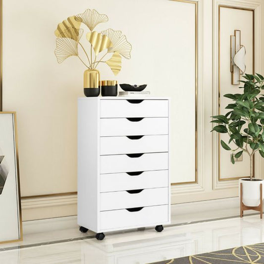 7-Drawer Chest Storage Dresser Floor Cabinet Organizer with Wheels