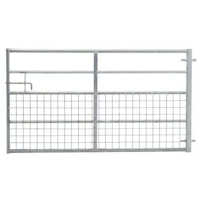 Durable Half Mesh Galvanized Metal Field Gate