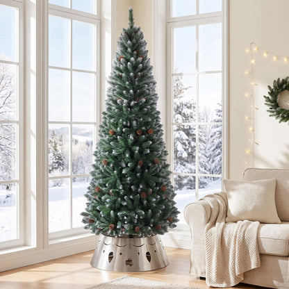 220 cm Christmas Tree and 70 cm Metal Tree Collar Set
