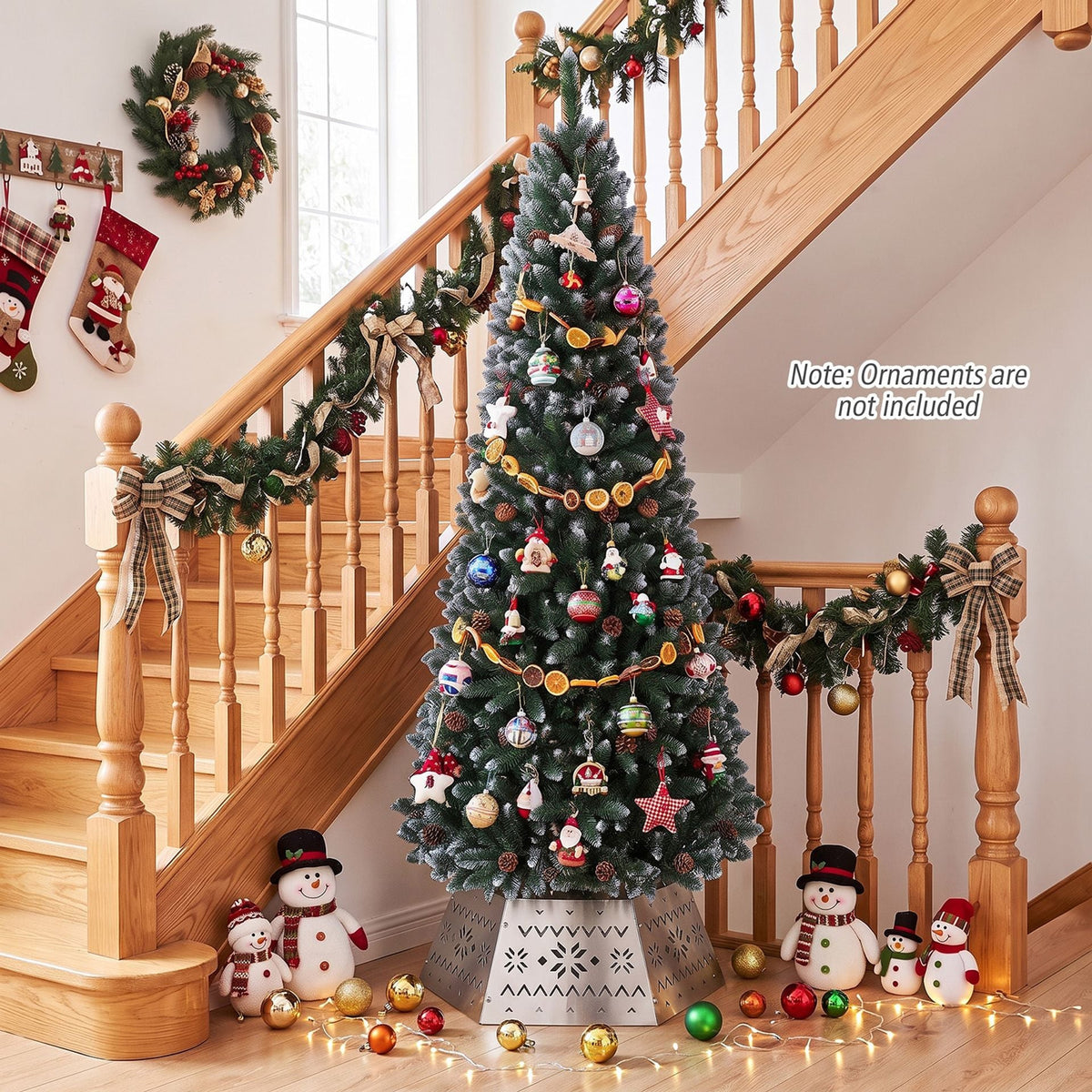 220 cm Christmas Tree and 71 cm Metal Tree Collar Set