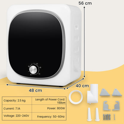 220-240V Portable Clothes Dryer 800W Compact Laundry Dryer