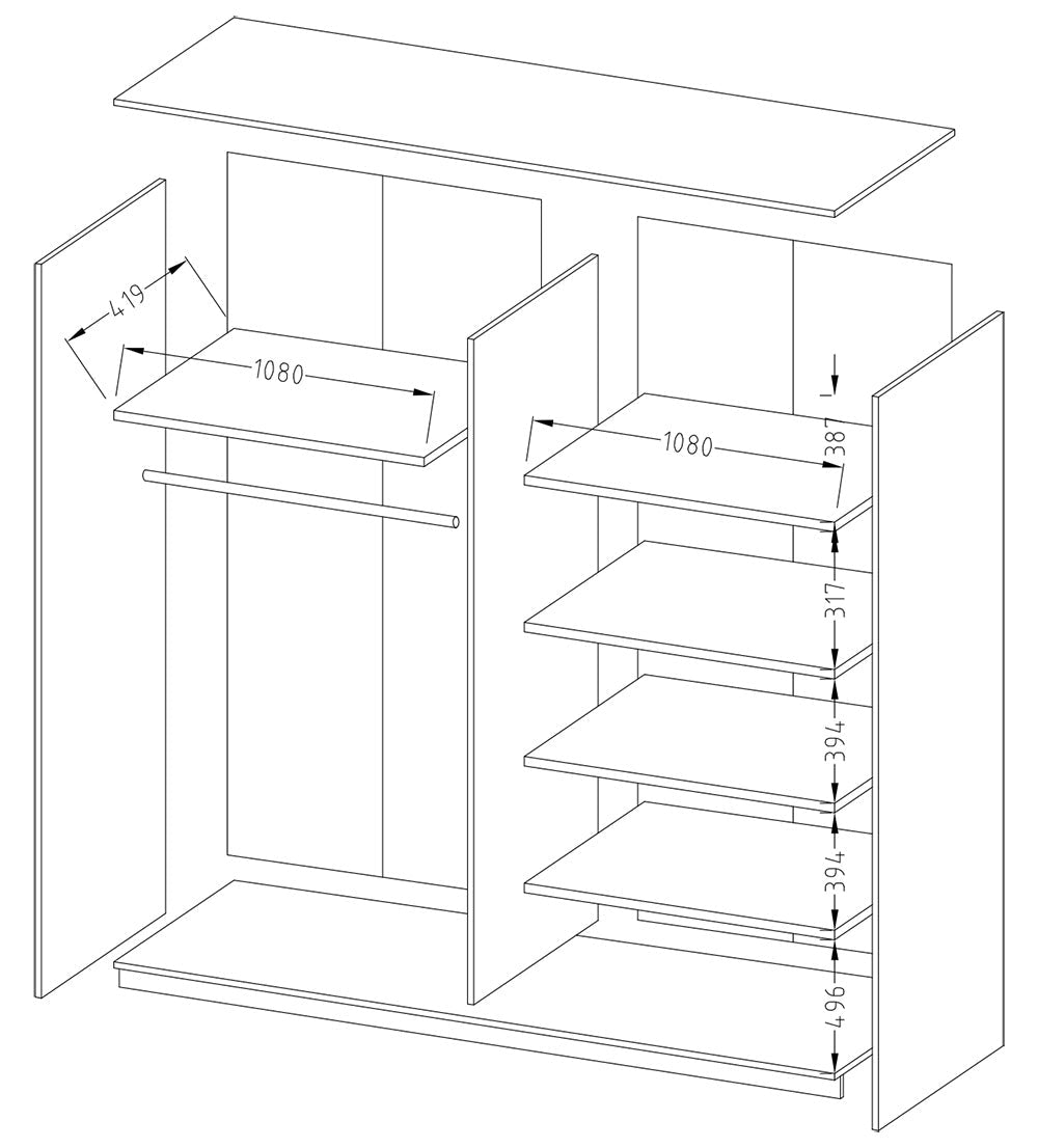 Sliding Door Wardrobe Beta Gloss