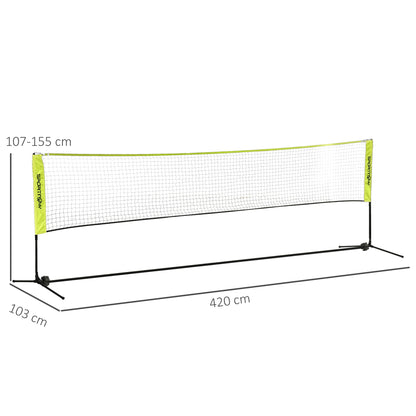 SPORTNOW 4m Badminton Net, Height Adjustable Outdoor Sports Net, with Carry Bag, for Tennis, Pickleball, Volleyball