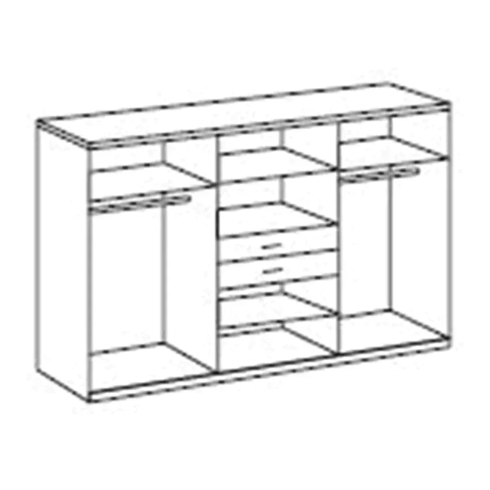 ODENSE 6 Door Wardrobe White and Planked Oak 270cm