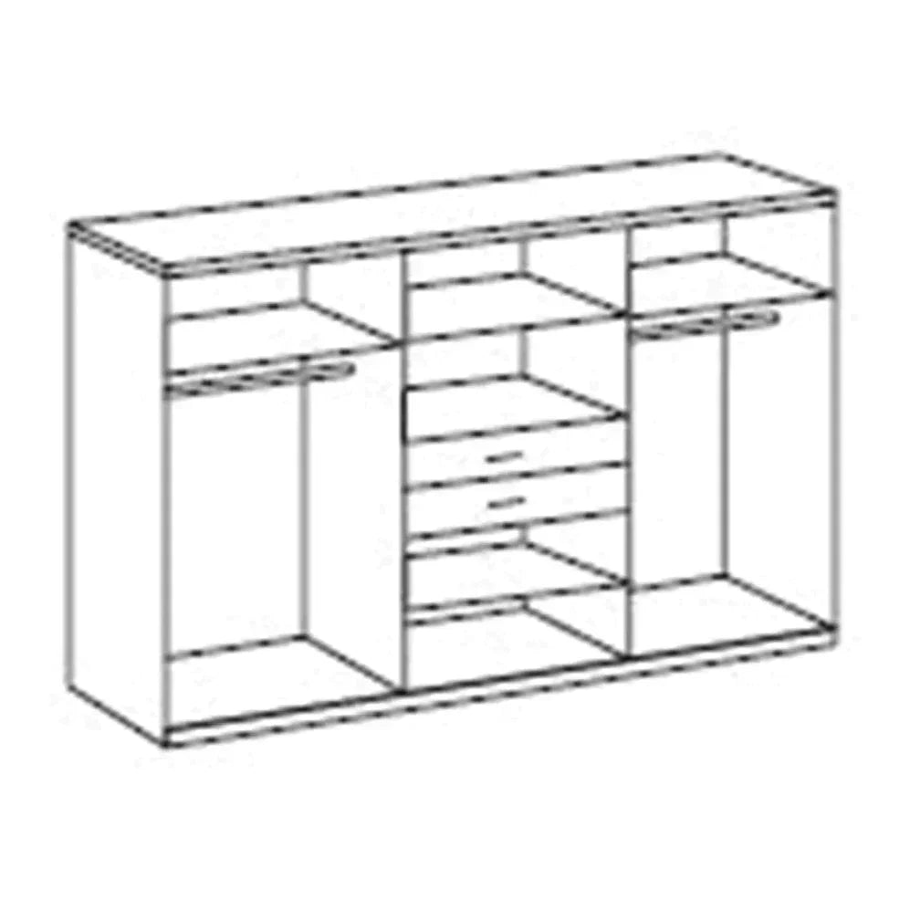ODENSE 6 Door Wardrobe White and Oak 270cm