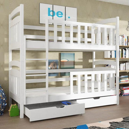 Wooden Bunk Bed Sebus with Storage