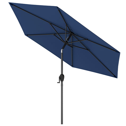 230CM Patio Umbrella with Push Button Tilt and Vented Canopy-Navy