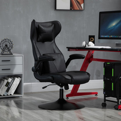 كرسي مكتب ألعاب Vinsetto Swivel Rocker مع قاعدة قاعدة ومسند للذراعين ومسند للرأس