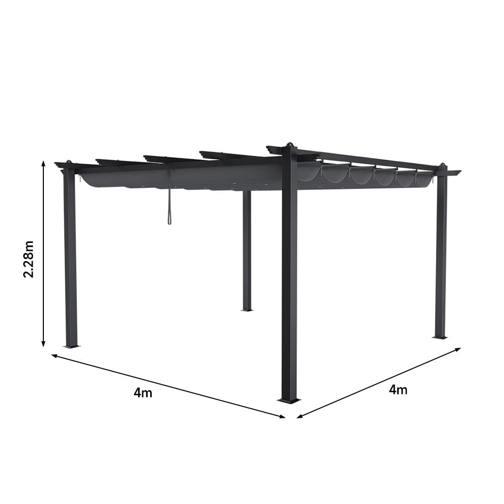 Elegant Aluminum Patio Pergola with Sun-Shade Canopy