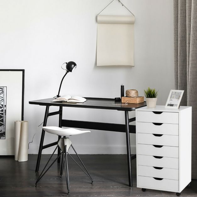 7-Drawer Chest Storage Dresser Floor Cabinet Organizer with Wheels