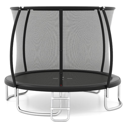 244 cm Outdoor Heavy-Duty Trampoline with Safety Enclosure Net-Black