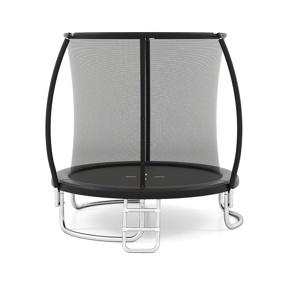 244 cm Trampoline with Safety Enclosure Net and Ladder-Black