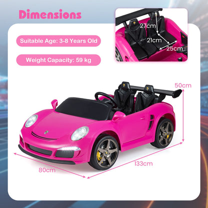 24V Battery Powered Electric Vehicle with Parent Remote Control and LED Lights-Pink