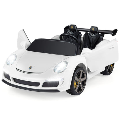 24V Battery Powered Electric Vehicle with Parent Remote Control and LED Lights-White