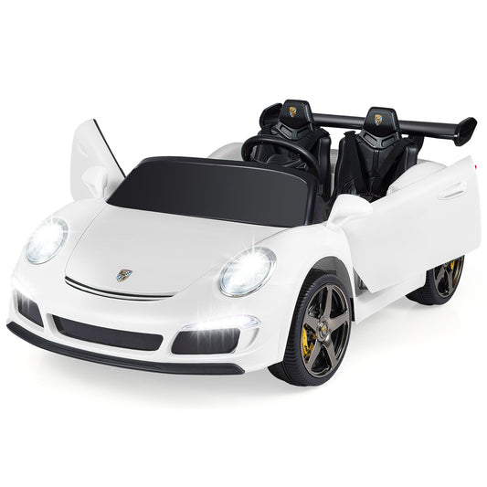 24V Battery Powered Electric Vehicle with Parent Remote Control and LED Lights-White