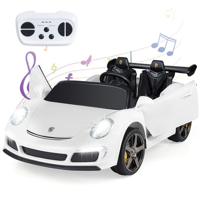 24V Battery Powered Electric Vehicle with Parent Remote Control and LED Lights-White