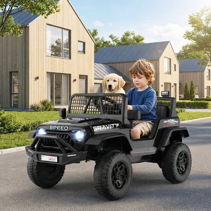 24V Battery Powered Ride On Car for Kids with Parent Remote Control-Black