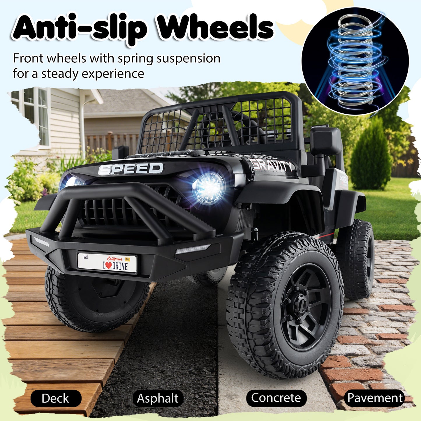 24V Battery Powered Ride On Car for Kids with Parent Remote Control-Black