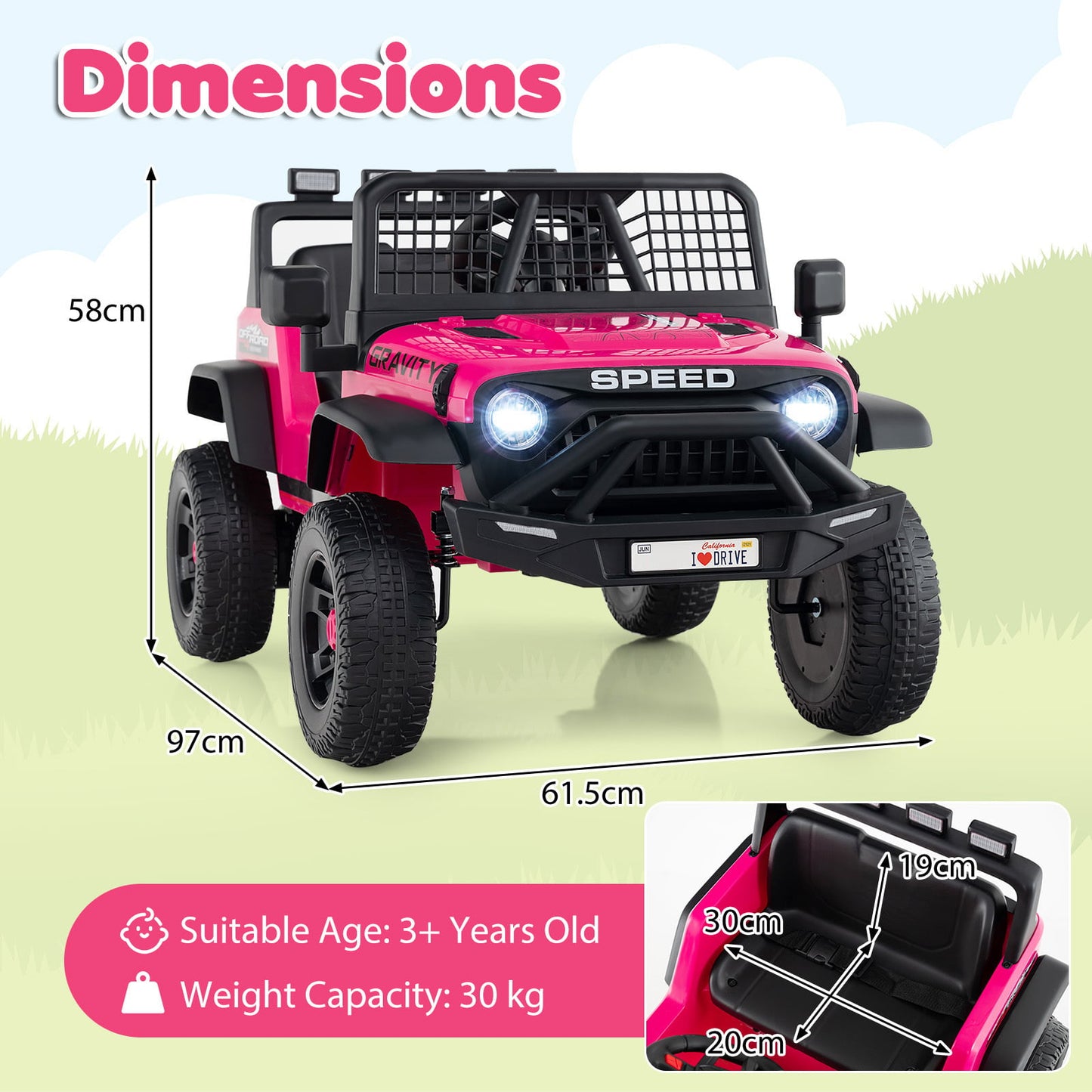 24V Battery Powered Ride On Car for Kids with Parent Remote Control-Pink
