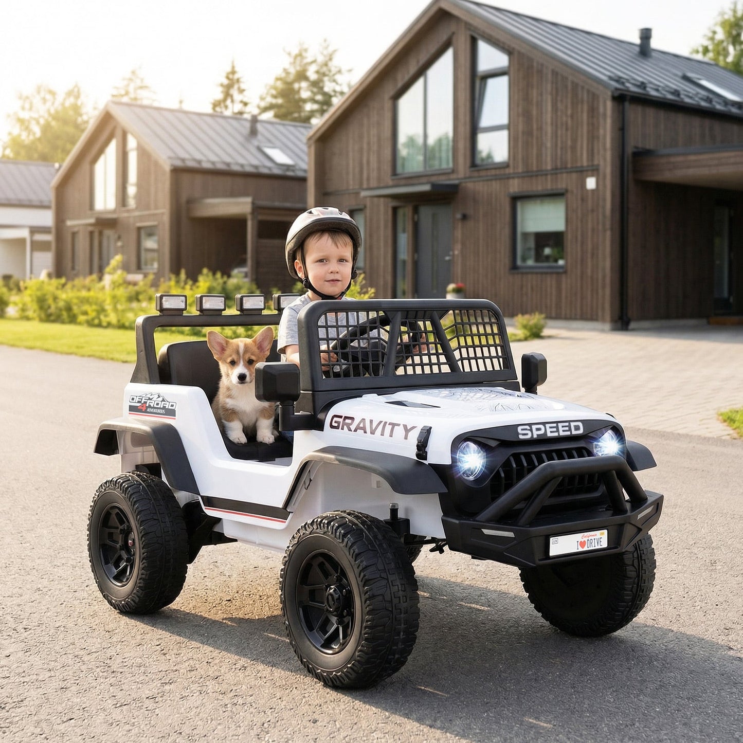 24V Battery Powered Ride On Car for Kids with Parent Remote Control-White