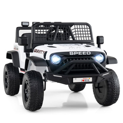 24V Battery Powered Ride On Car for Kids with Parent Remote Control-White
