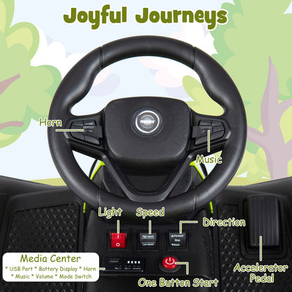 24V Kids Electric Vehicle with Parent Remote and Detachable Trailer for Boys Girls Aged 3+-Green