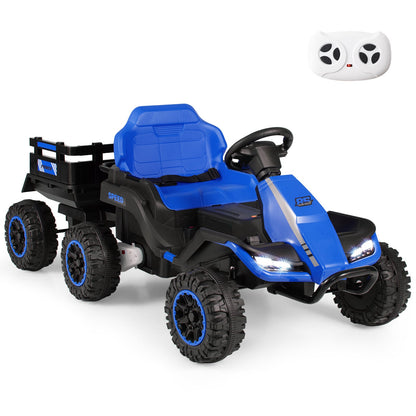 24V Kids Electric Vehicle with Parent Remote and Detachable Trailer for Boys Girls Aged 3+-Navy